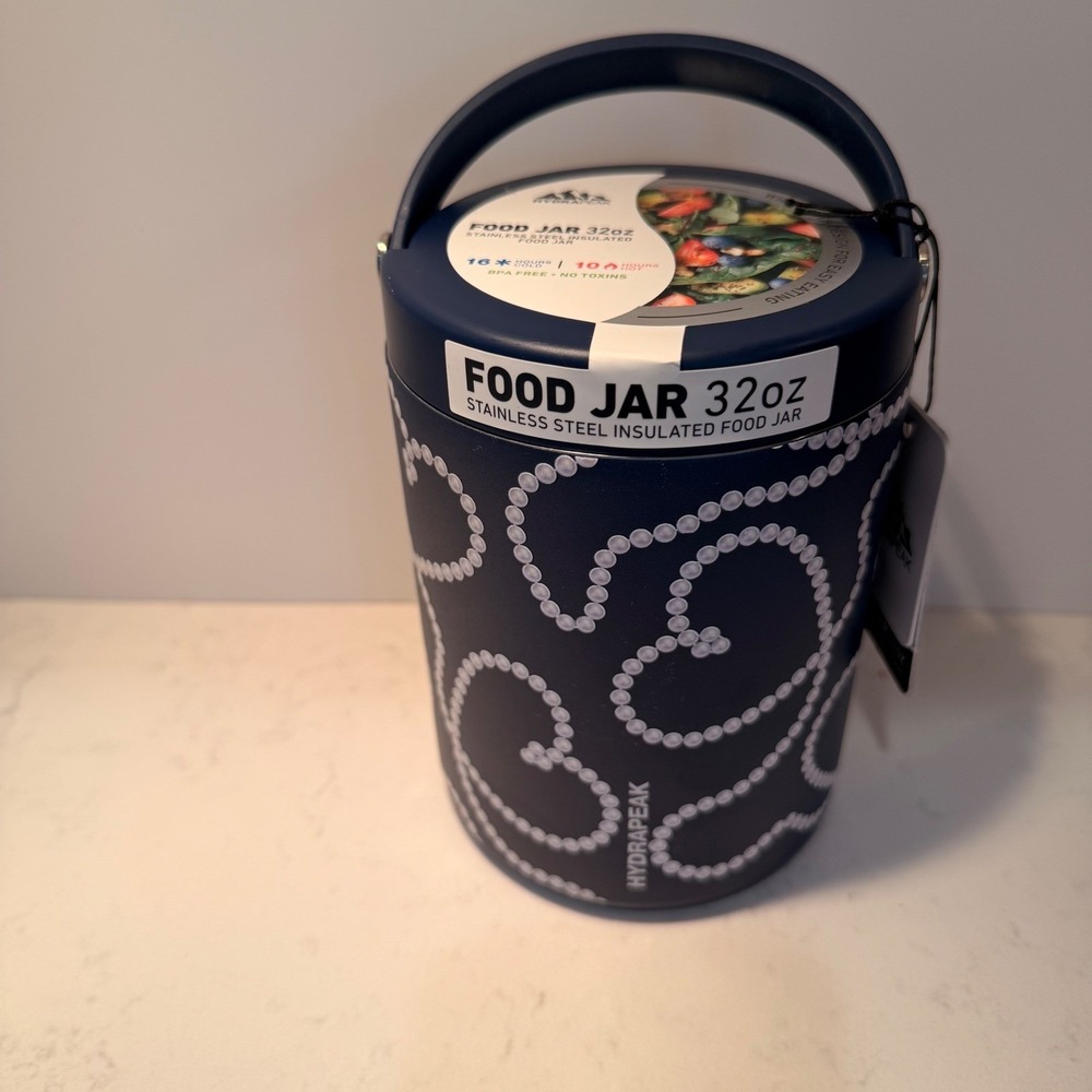 HydraPeak Insulated Food Jar 32 Oz Stainless Steel Wide Mouth Double Wall Pearl - Picture 14 of 14